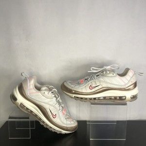 Nike Air Max 98 White Orewood Brown Lava Glow Running CI9907-100 Womens Size 8.5